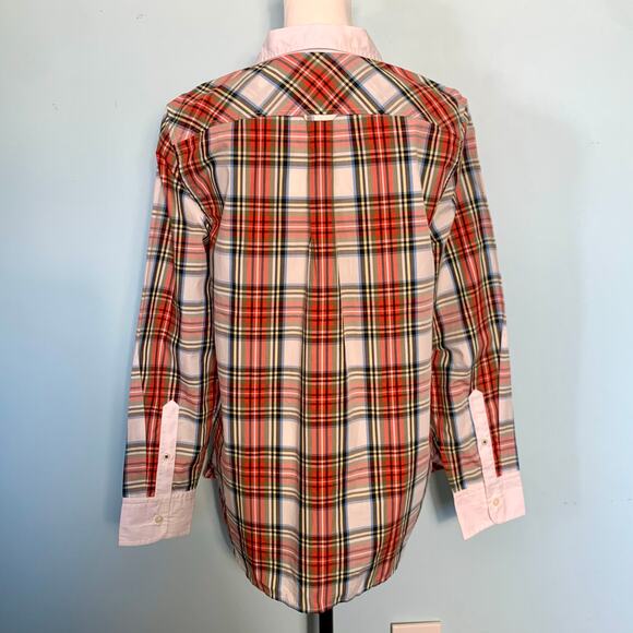 J. Crew Classic Fit Poplin Button Down in Snowy Tartan Plaid Size 8 - Picture 5 of 9